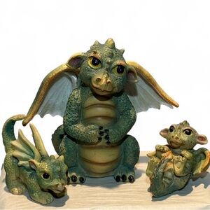 Green Dragon Figurine Set